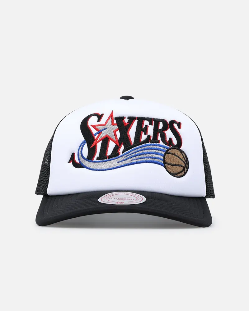 Mitchell & Ness Philadelphia 76Ers Team Foam Trucker Snapback Black/White 1