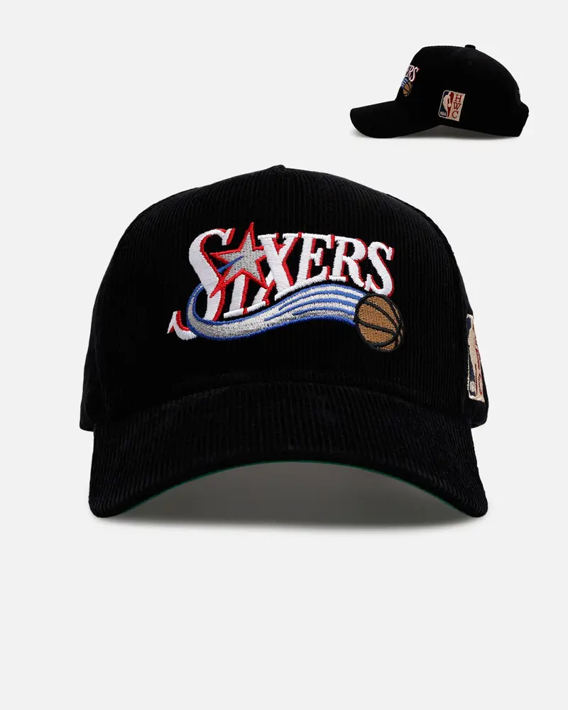 Mitchell & Ness Philadelphia 76Ers 'Vintage Cord' Pro Pinch Corduroy Snapback Black 1