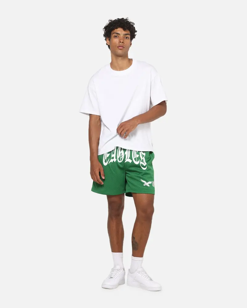 Mitchell & Ness Philadelphia Eagles Arch Script Shorts Green 2