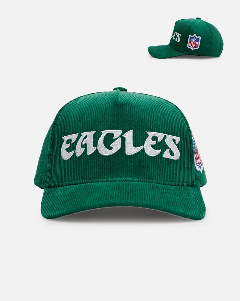 Mitchell & Ness Philadelphia Eagles 'Vintage Cord' Pro Pinch Corduroy Snapback Green 1