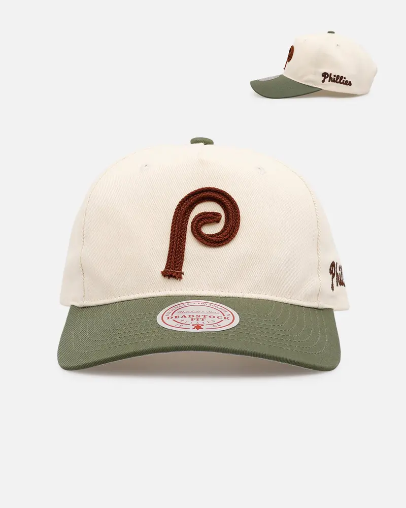 Mitchell & Ness Philadelphia Phillies 'Hand Stitch' Deadstock Snapback Olive 1