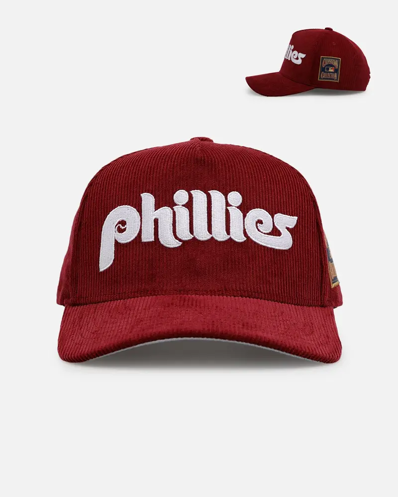 Mitchell & Ness Philadelphia Phillies 'Vintage Cord' Pro Pinch Corduroy Snapback Burgundy 1