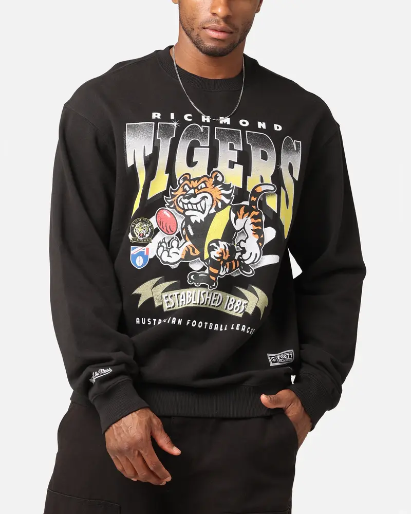 Mitchell & Ness Richmond Tigers Character Crewneck Faded Black 1