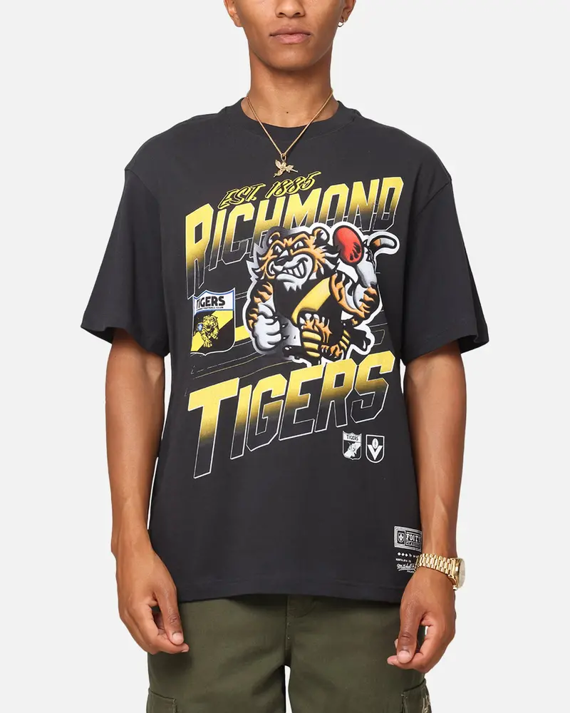 Mitchell & Ness Richmond Tigers Mascot Character T-Shirt Faded Black 1