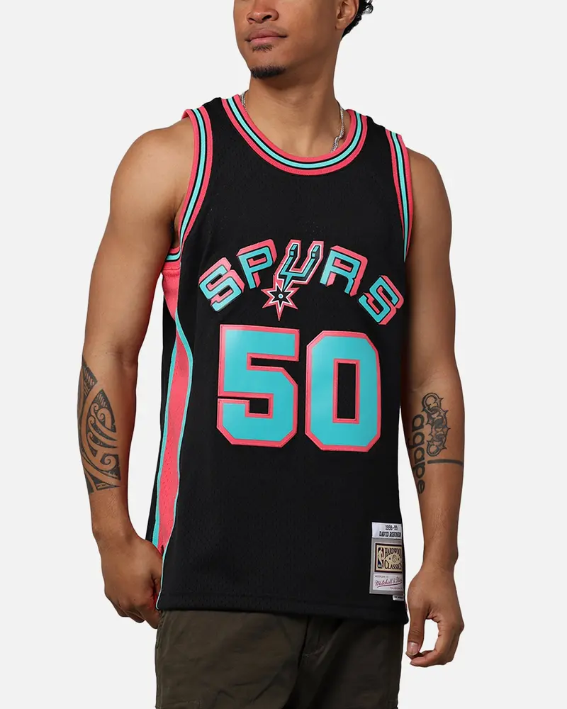 Mitchell & Ness San Antonio Spurs David Robinson 'Spurs 2014 Champs' City Edition '98-99 Swingman Jersey Black 1