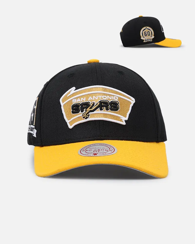 Mitchell & Ness San Antonio Spurs "Enter The Dragon" Pro Crown Snapback Black/Ochre 1