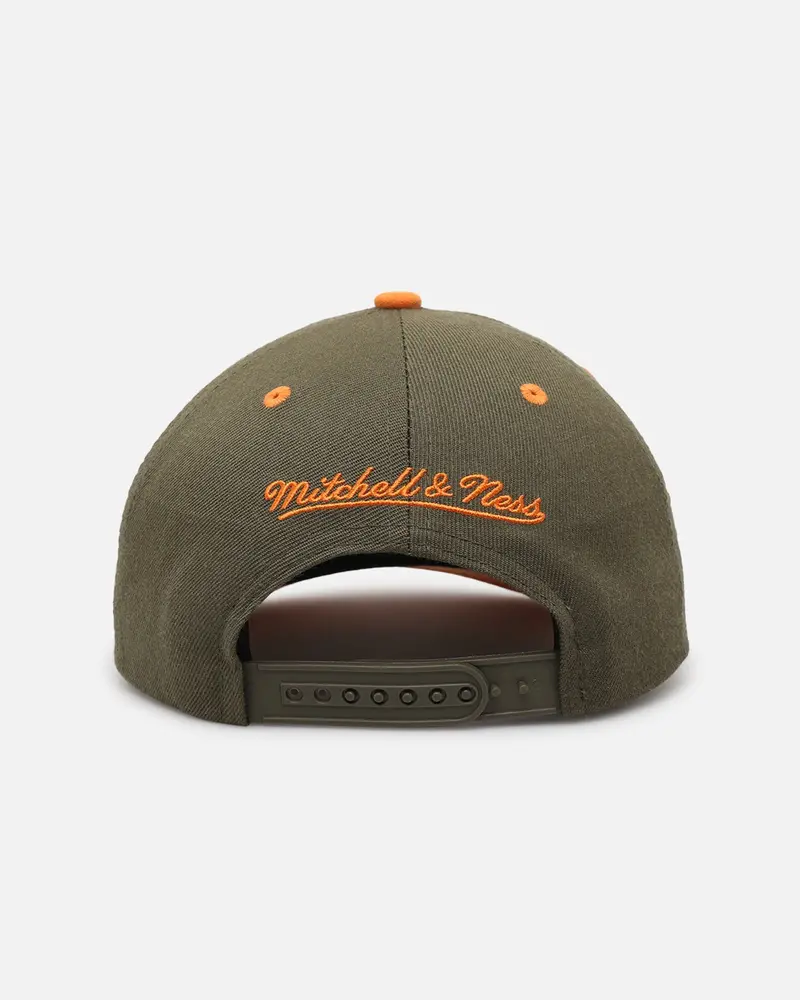 Mitchell & Ness San Antonio Spurs 'Harmony Of Hues' Pro Crown Snapback Olive/Orange 2