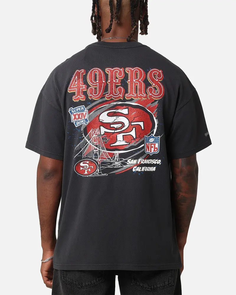 Mitchell & Ness San Francisco 49Ers 'Alter Ego' Flames T-Shirt Faded Black 1