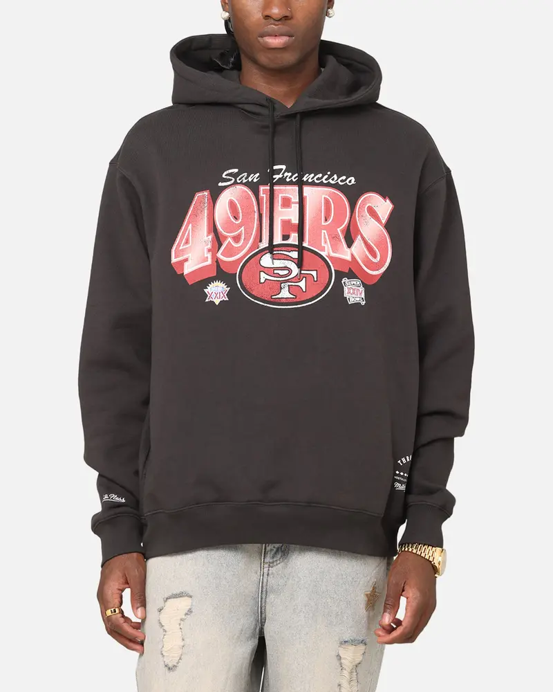 Mitchell & Ness San Francisco 49Ers Arch Hoodie Faded Black 1