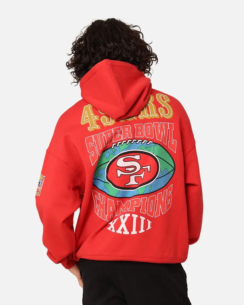 Mitchell & Ness San Francisco 49Ers Super Bowl World Hoodie Faded Red 1