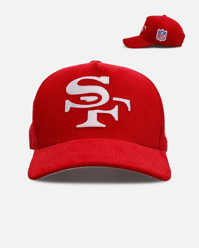 Mitchell & Ness San Francisco 49Ers 'Vintage Cord' Pro Pinch Corduroy Snapback Red 1