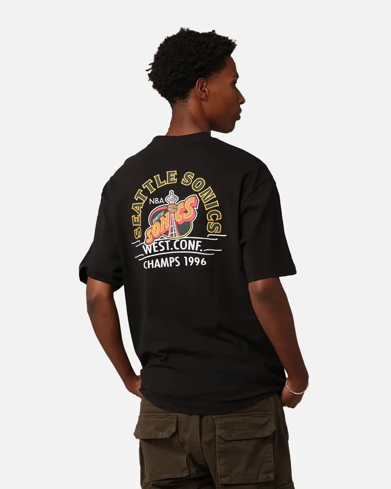 Mitchell & Ness Seattle Sonics Arch T-Shirt Faded Black 1