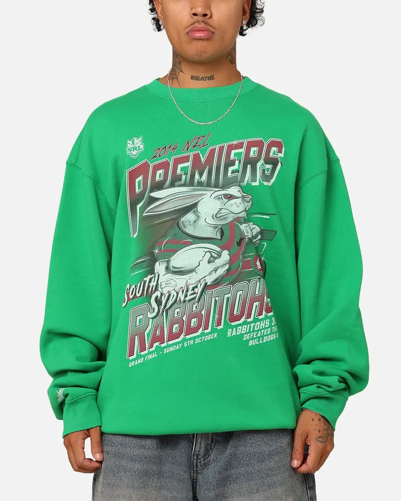 Mitchell & Ness South Sydney Rabbitohs 2014 Grand Final Crewneck Green 1
