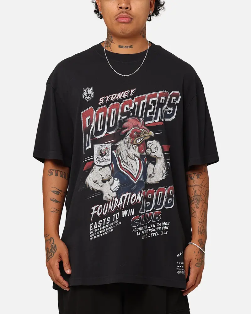 Mitchell & Ness Sydney Roosters Inaugural Season T-Shirt Faded Black 1