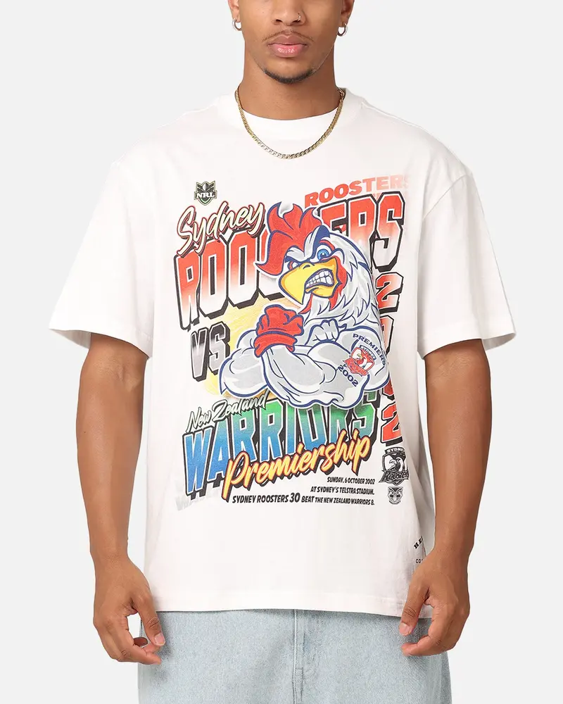 Mitchell & Ness Sydney Roosters Vs New Zealand Warriors T-Shirt Vintage White 1