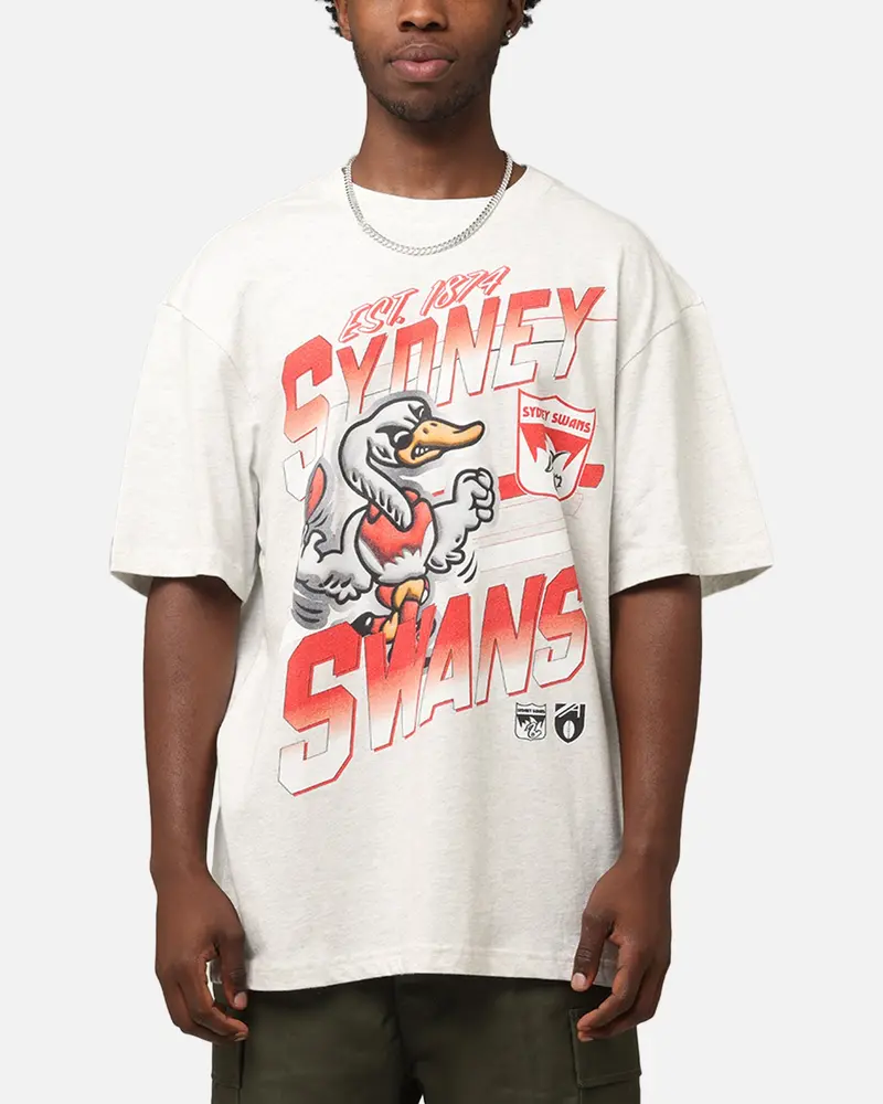 Mitchell & Ness Sydney Swans Mascot Character T-Shirt Silver Marle 1
