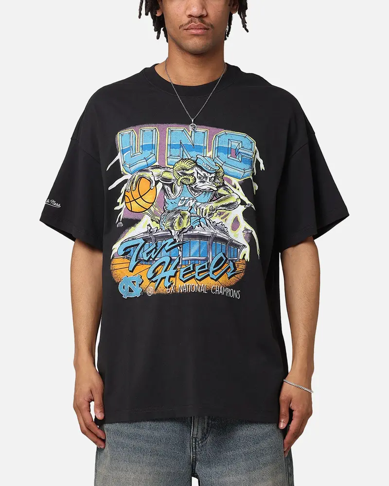 Mitchell & Ness Tar Heels Electric Unc T-Shirt Faded Black 1