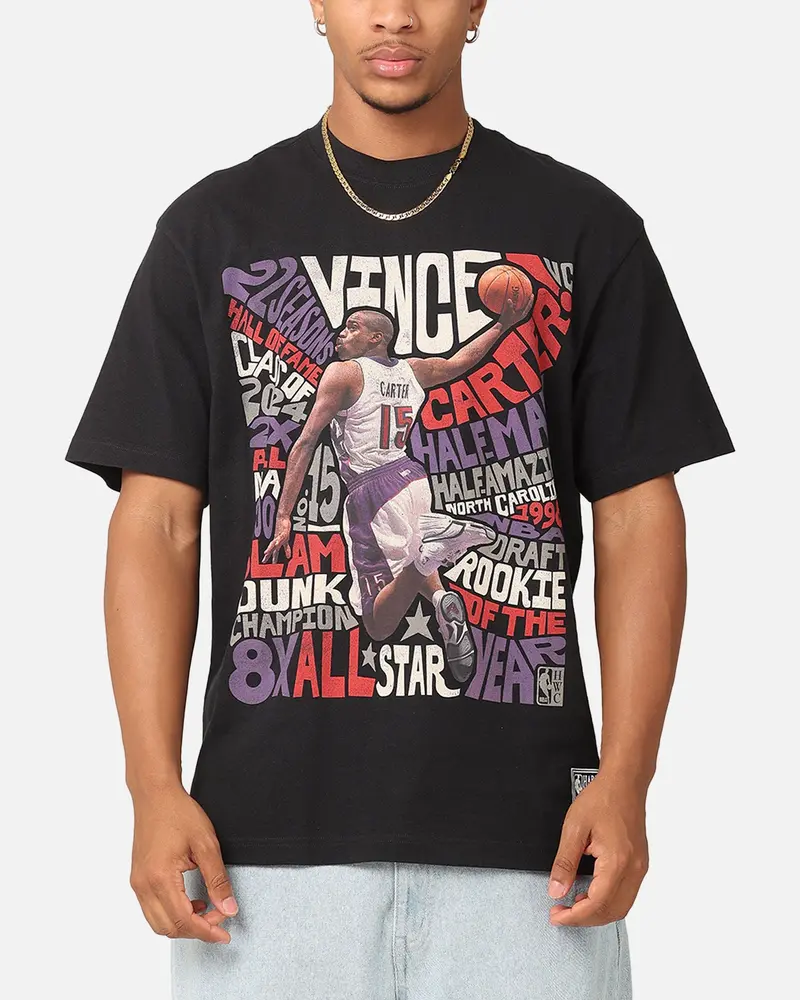 Mitchell & Ness Toronto Raptors Vince Carter Player Abstract T-Shirt Faded Black 1