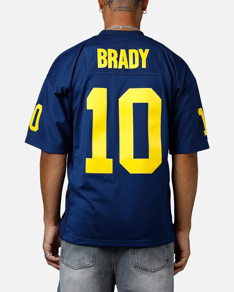 Mitchell & Ness University Of Michigan Wolverines Tom Brady #10 1999 Home Jersey Navy 1