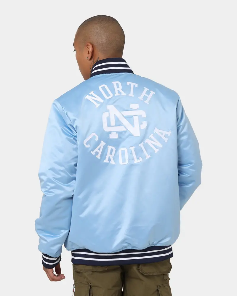 Mitchell & Ness University Of North Carolina Tar Heels Heavyweight Satin Jacket Light Blue 1