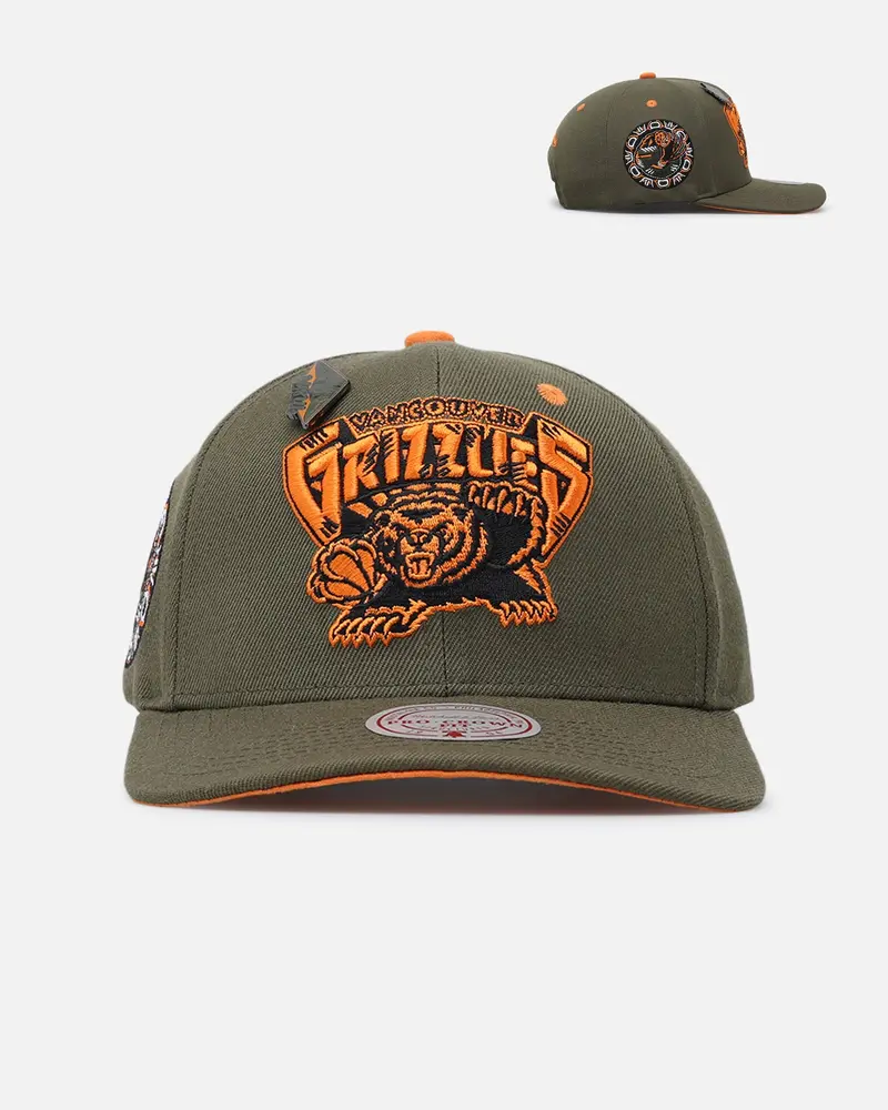 Mitchell & Ness Vancouver Grizzlies 'Harmony Of Hues' Pro Crown Snapback Olive/Orange 1
