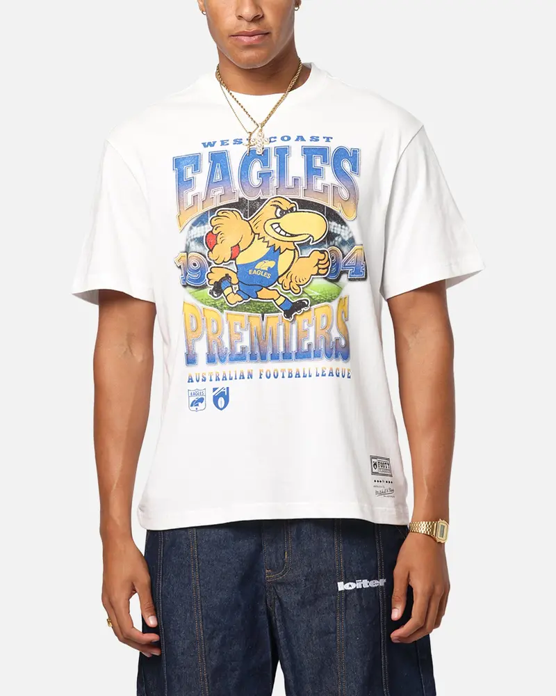 Mitchell & Ness West Coast Eagles  Mascot T-Shirt Vintage White 1
