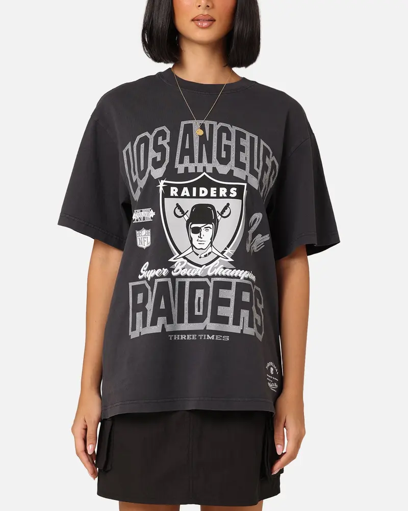Mitchell & Ness Women's Las Vegas Raiders Arch Logo T-Shirt Faded Black 1