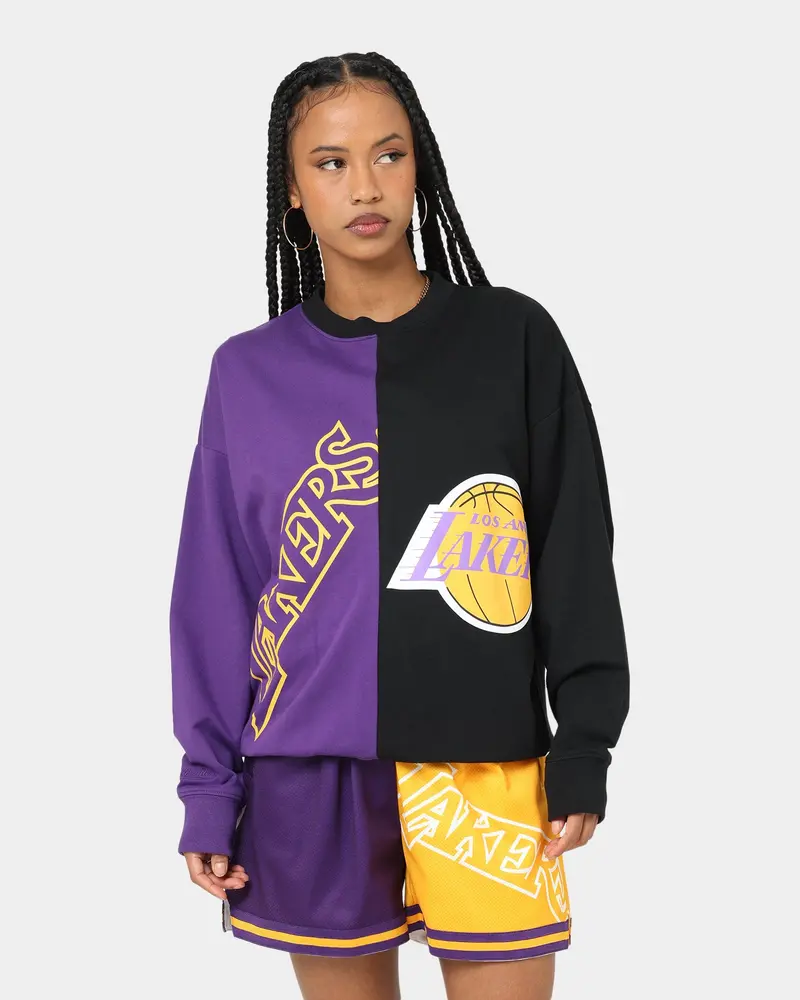 Mitchell & Ness Women's Los Angeles Lakers Big Face 5.0 Crewneck Purple 1