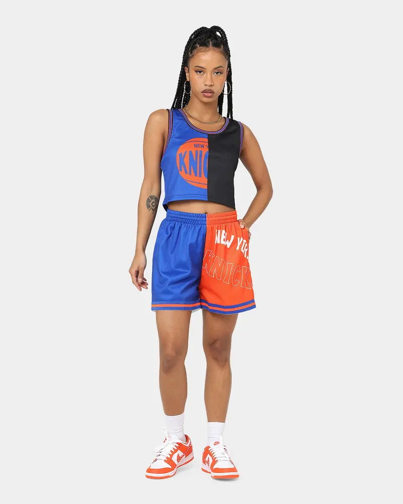 Mitchell & Ness Women's New York Knicks Big Face 5.0 Crop Tank Top Blue 2
