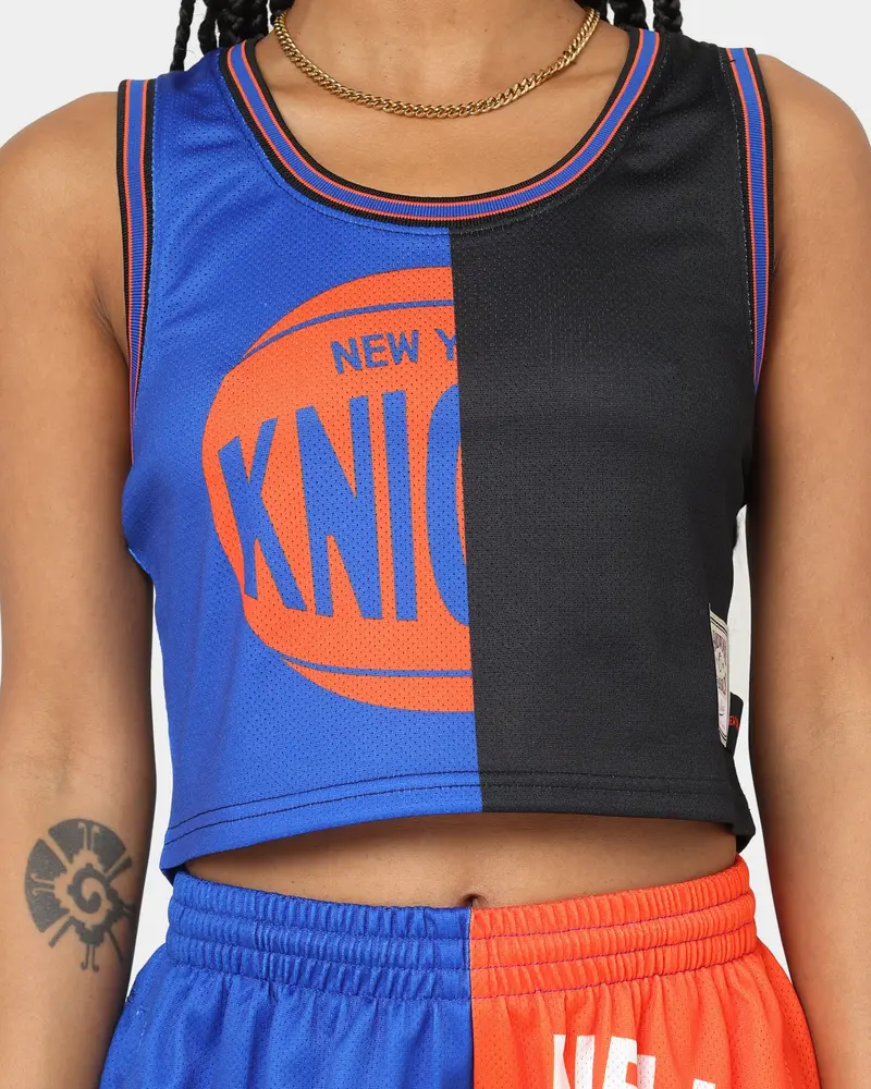 Mitchell & Ness Women's New York Knicks Big Face 5.0 Crop Tank Top Blue 3