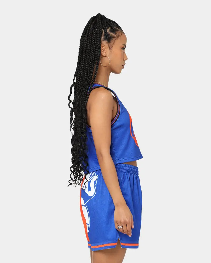 Mitchell & Ness Women's New York Knicks Big Face 5.0 Crop Tank Top Blue 5