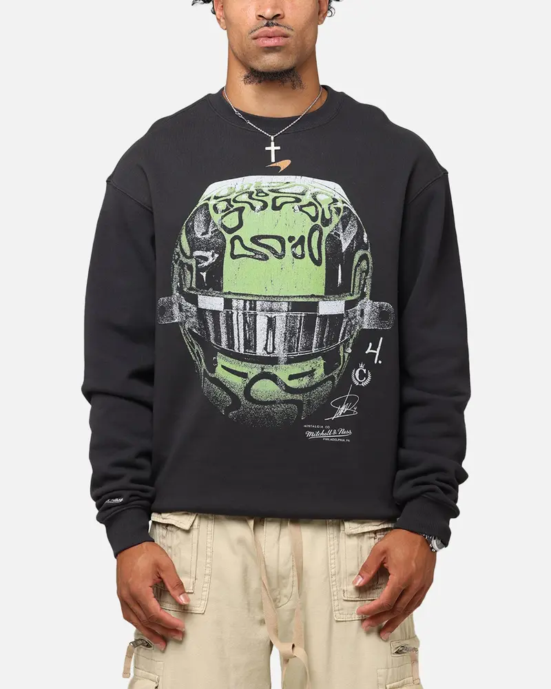 Mitchell & Ness X Mclaren Lando Norris Helmet Crewneck Faded Black 1