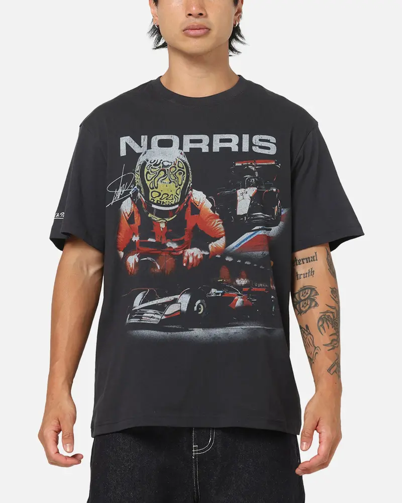 Mitchell & Ness X Mclaren Lando Norris Signature T-Shirt Washed Black 1