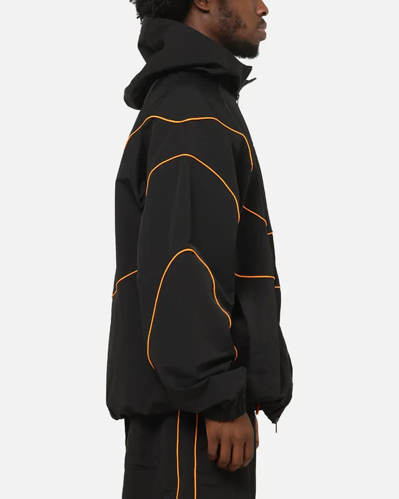 Mitchell & Ness X Mclaren Nylon Tracksuit Zip Hoodie Black/Papaya 5