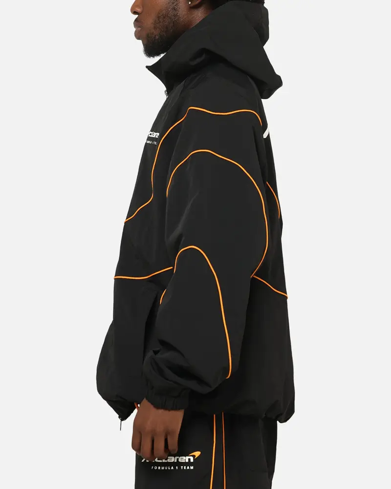 Mitchell & Ness X Mclaren Nylon Tracksuit Zip Hoodie Black/Papaya 6