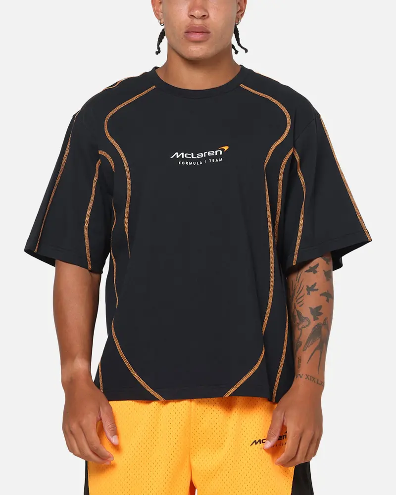 Mitchell & Ness X Mclaren Panel T-Shirt Black/Papaya 1