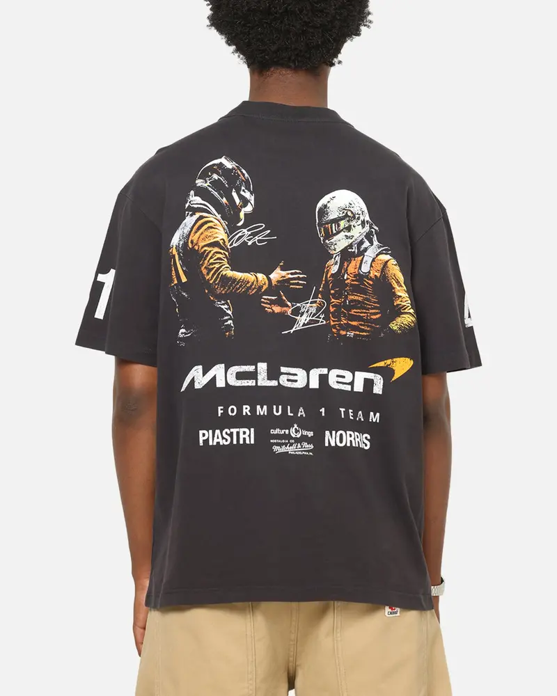 Mitchell & Ness X Mclaren Piastri And Norris Team Mates T-Shirt Washed Black 1