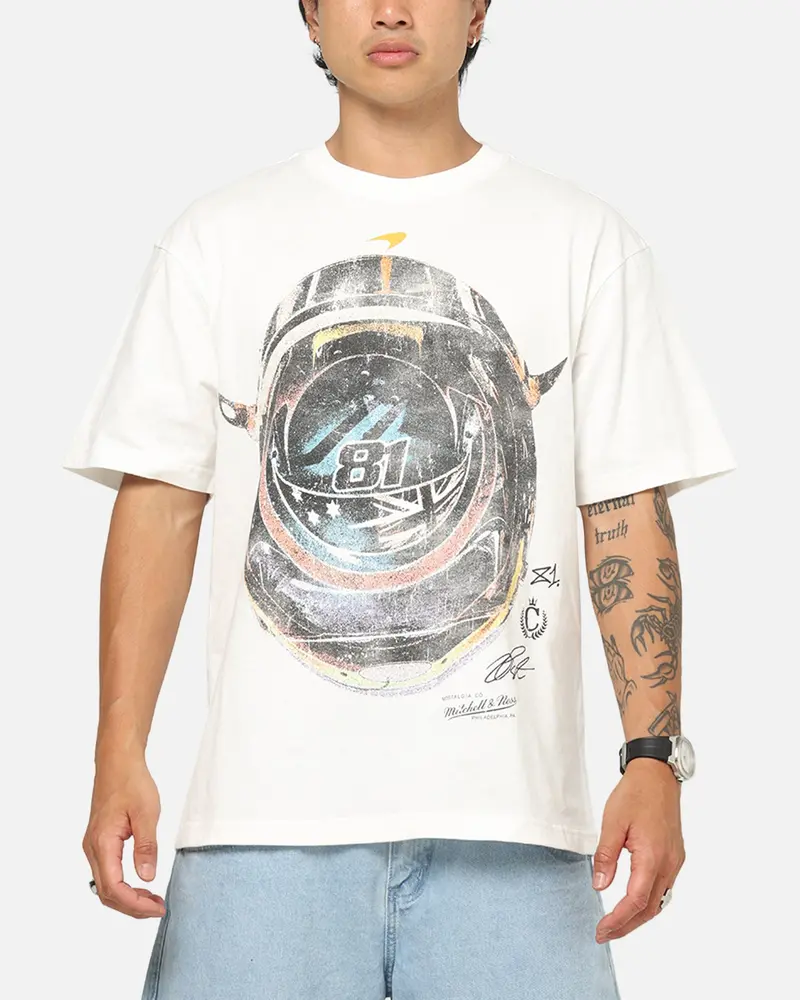 Mitchell & Ness X Mclaren Piastri Helmet T-Shirt Vintage White 1