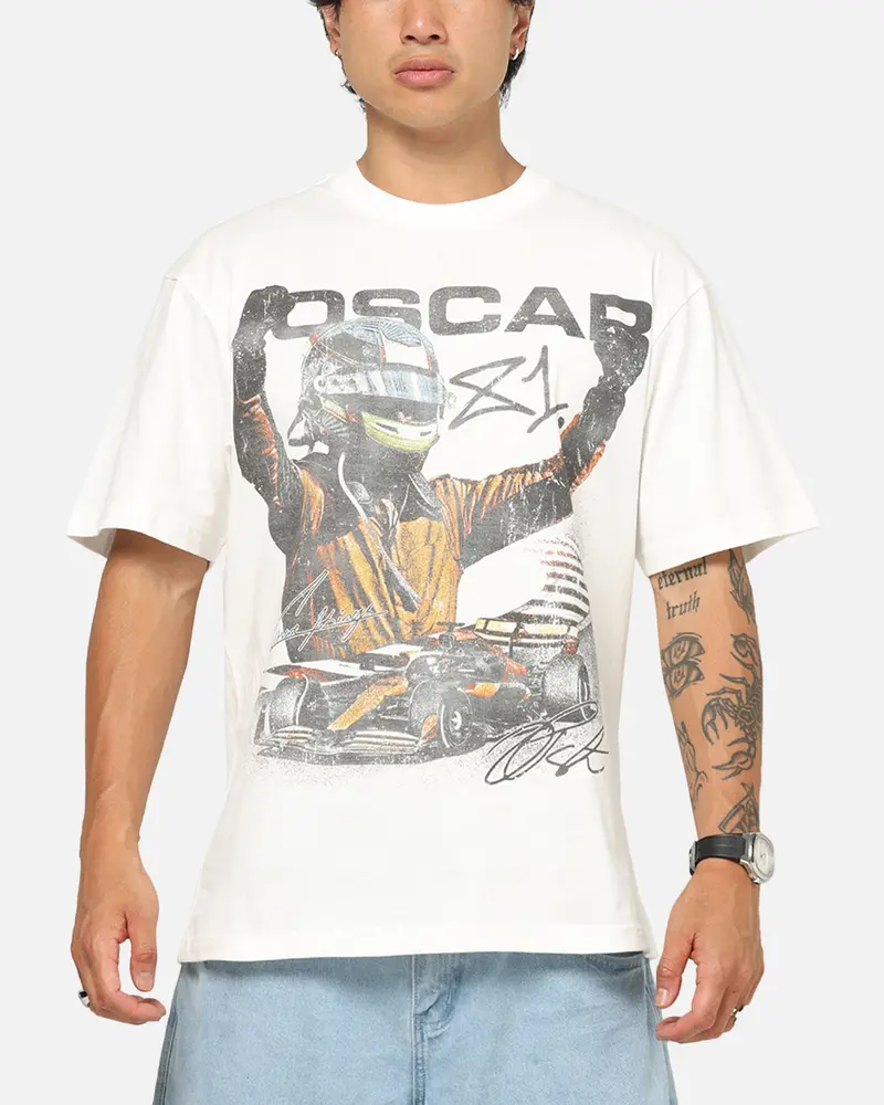 Mitchell & Ness X Mclaren Piastri Victory T-Shirt Vintage White 1