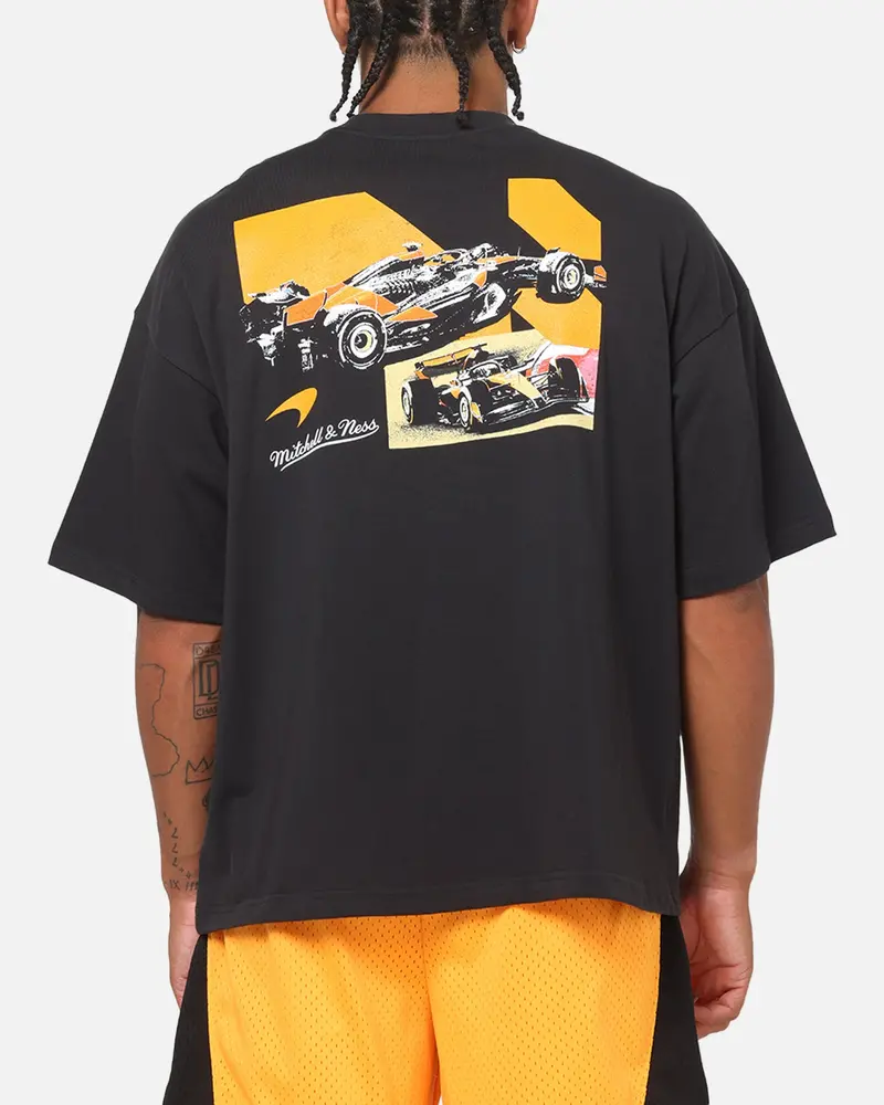 Mitchell & Ness X Mclaren Showcase Boxy T-Shirt Washed Black 1