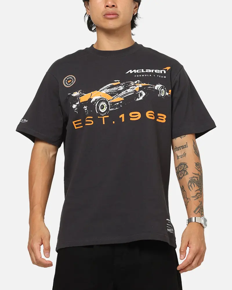 Mitchell & Ness X Mclaren Tailgate T-Shirt Washed Black 1