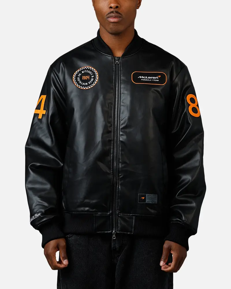 Mitchell & Ness X Mclaren X Culture Kings Bomber Jacket Black 1
