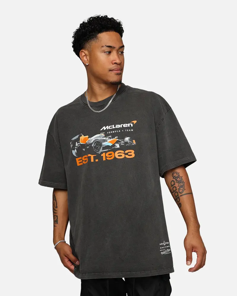Mitchell & Ness X Mclaren X Culture Kings Las Vegas Collection Vintage Poster T-Shirt Black Wash 1