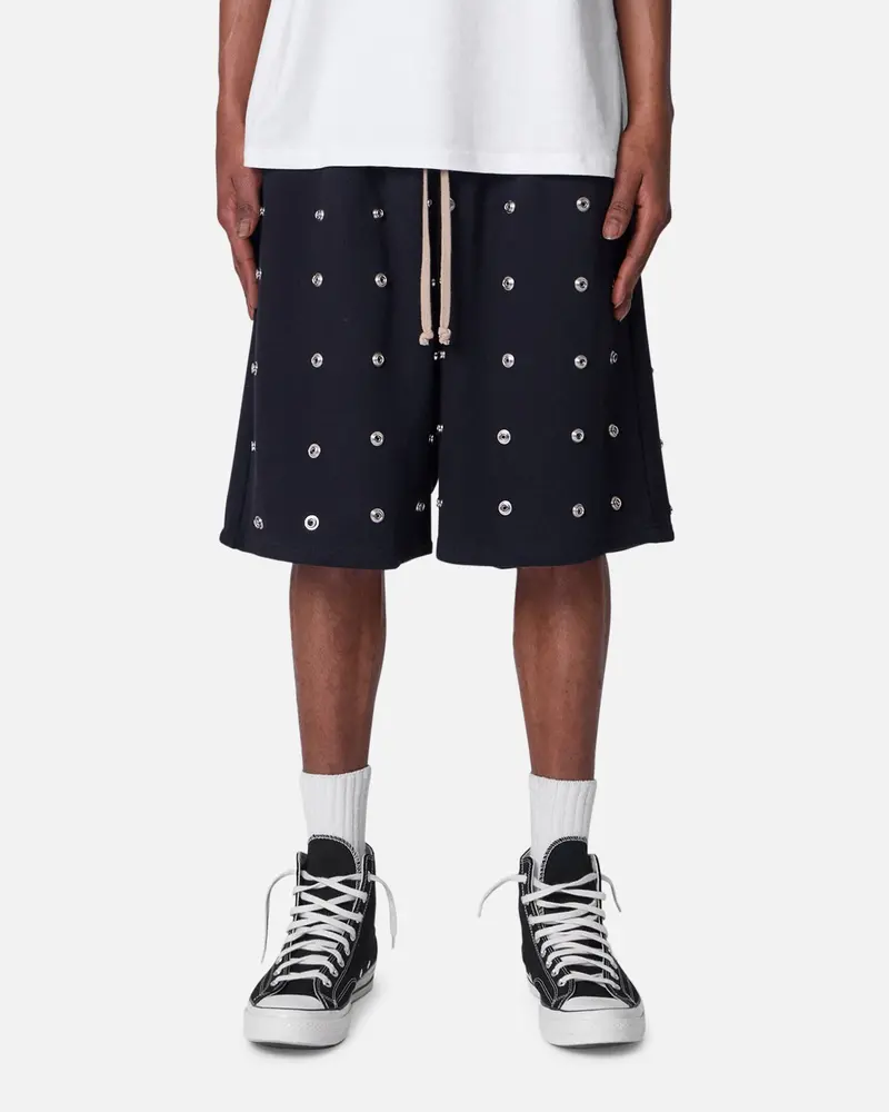 Mnml All Over Button Shorts Black 1