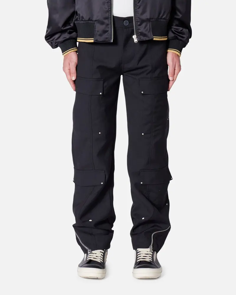Mnml Angled Zip Cargo Pants Black 1