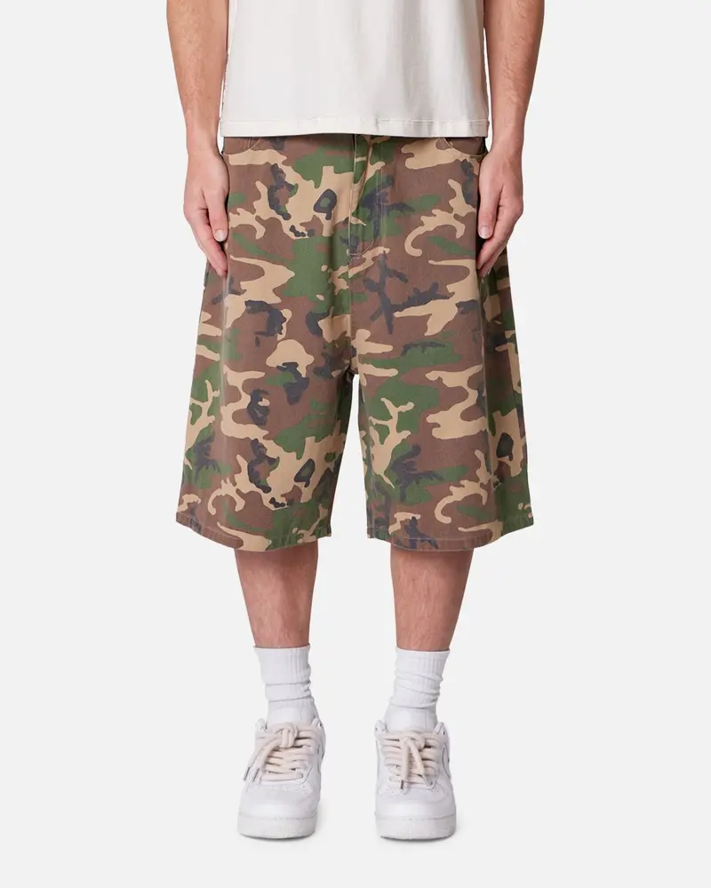 Mnml Baggy Camo Twill Shorts Woodland Camo 1