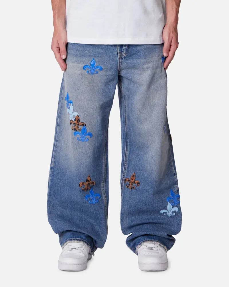 Mnml Baggy Fleur Denim Jeans Blue 1