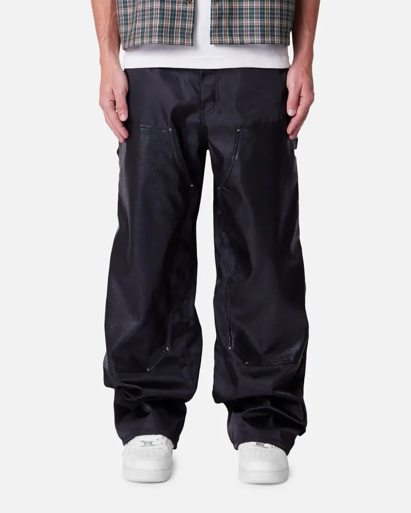 Mnml Baggy Nylon Double Knee Pants Black 1