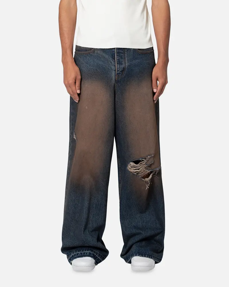 Mnml Baggy Skater Denim Jeans Rust 1