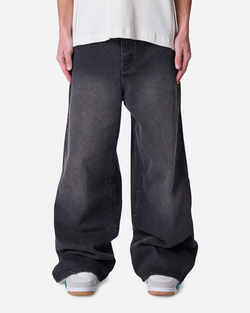 Mnml Baggy Washed Rave Denim Jeans Vintage Black 1
